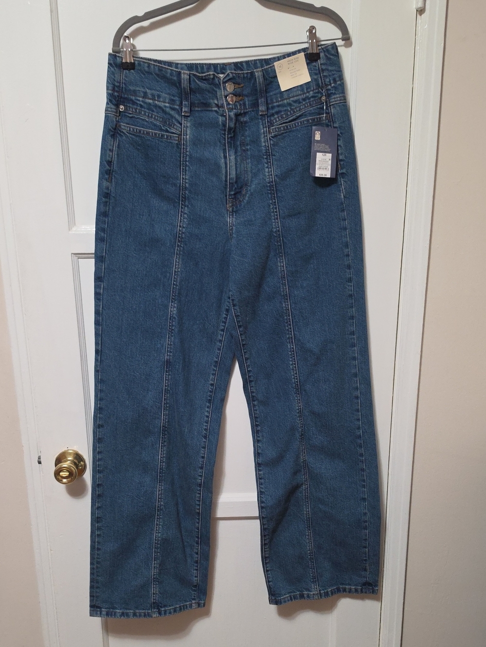 Womens High Rise Wide Leg Jeans